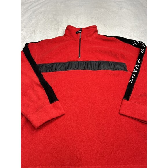 Vtg Pro Edge Ohio State Buckeyes Red Fleeve 1/4 Zip Sweater Jacket Size Large - Picture 2 of 7